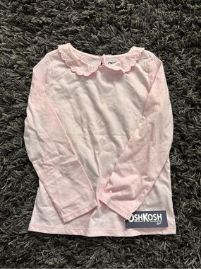 OshKosh B'gosh Light Pink Long-Sleeve Top with Scalloped Collar